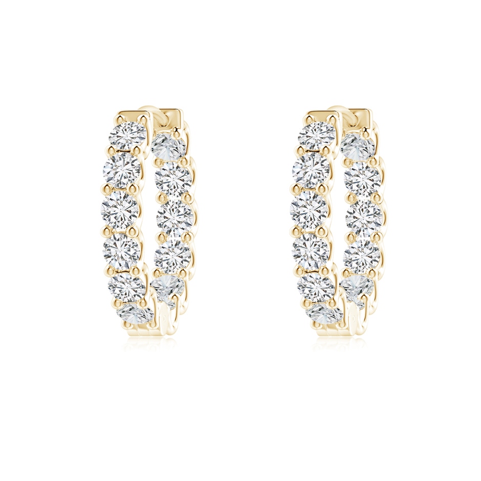 2.15mm HSI2 Prong-Set Diamond Inside Out Hoop Earrings in Yellow Gold 