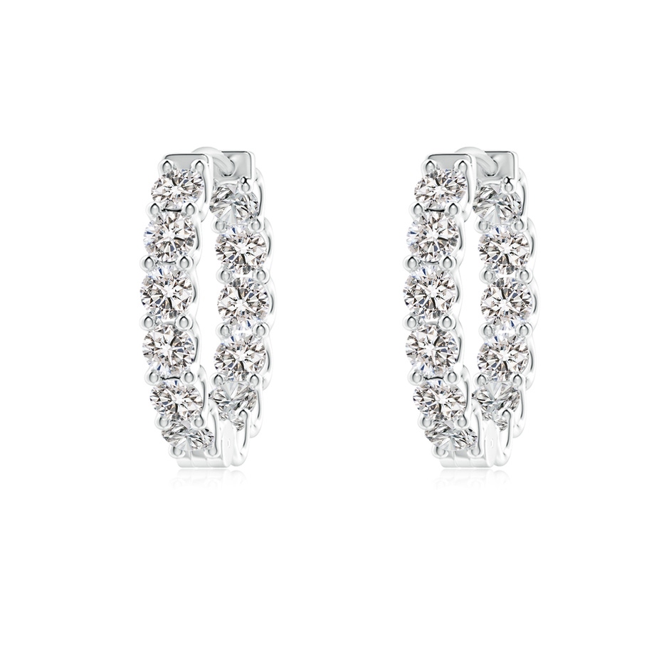 2.15mm IJI1I2 Prong-Set Diamond Inside Out Hoop Earrings in P950 Platinum 