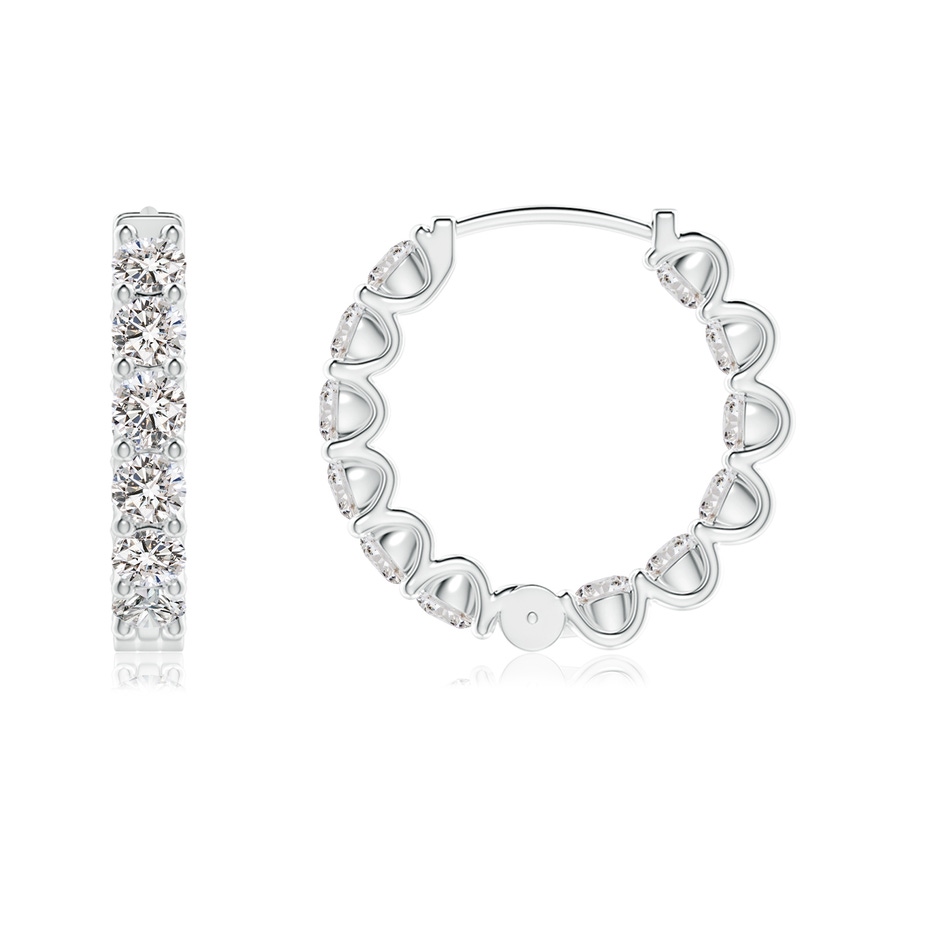 2.15mm IJI1I2 Prong-Set Diamond Inside Out Hoop Earrings in P950 Platinum side 199