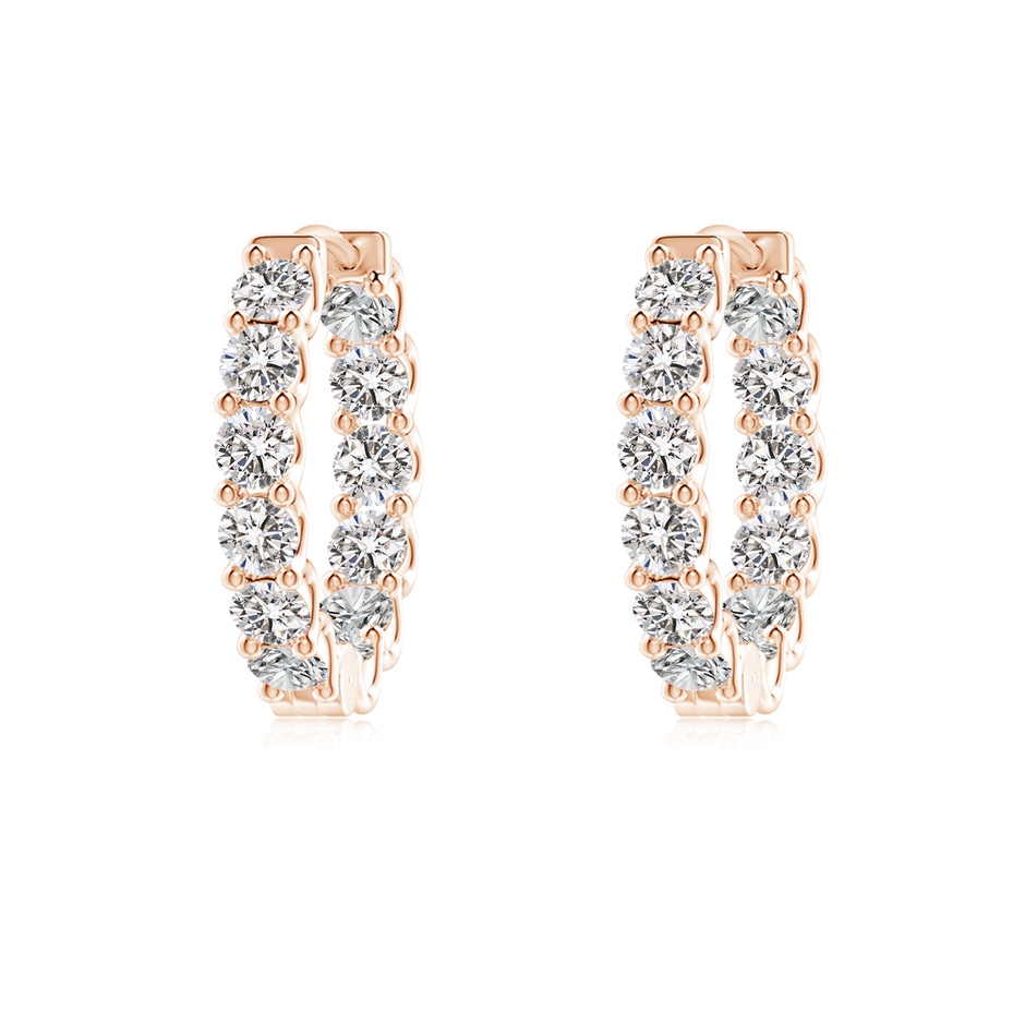 2.15mm IJI1I2 Prong-Set Diamond Inside Out Hoop Earrings in Rose Gold 