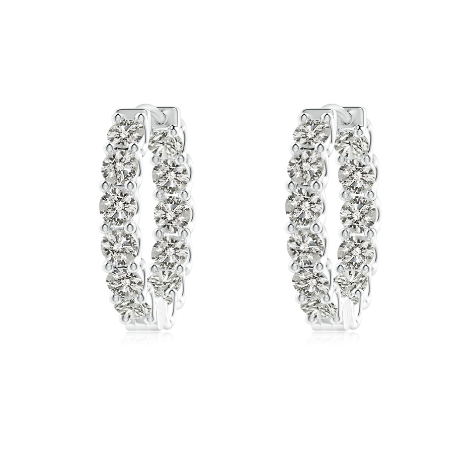 2.15mm KI3 Prong-Set Diamond Inside Out Hoop Earrings in P950 Platinum 