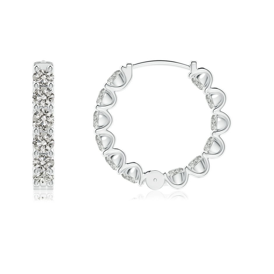 2.15mm KI3 Prong-Set Diamond Inside Out Hoop Earrings in P950 Platinum side 199