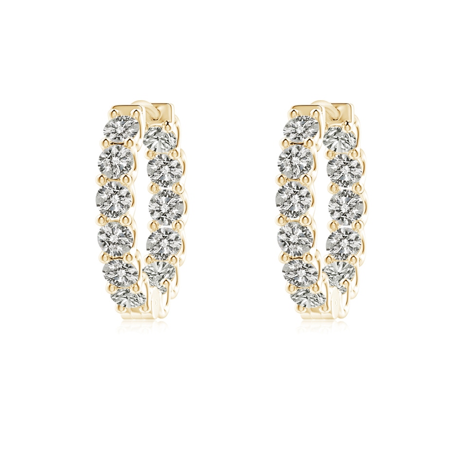 2.15mm KI3 Prong-Set Diamond Inside Out Hoop Earrings in Yellow Gold 