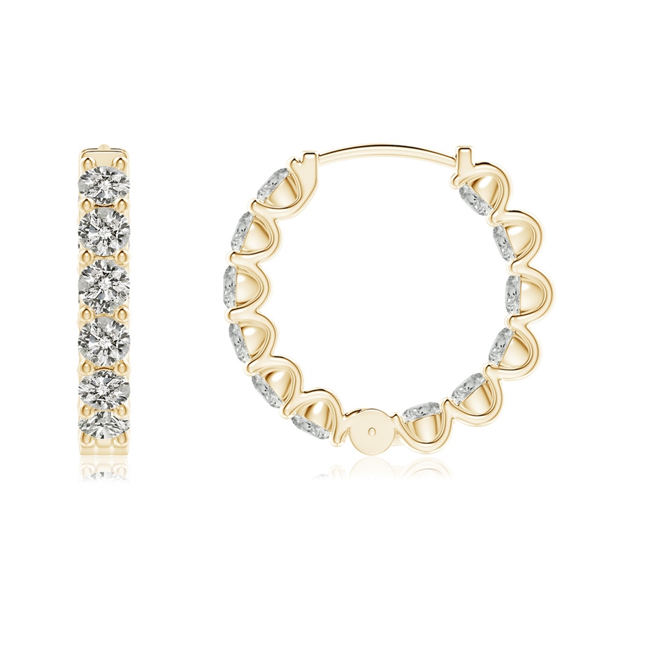 2.15mm KI3 Prong-Set Diamond Inside Out Hoop Earrings in Yellow Gold side 199