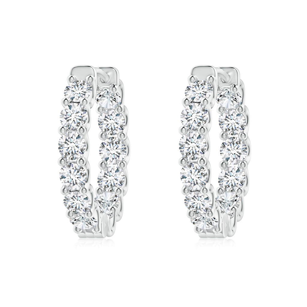 2.5mm GVS2 Prong-Set Diamond Inside Out Hoop Earrings in White Gold