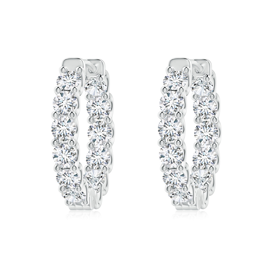 2.5mm GVS2 Prong-Set Diamond Inside Out Hoop Earrings in White Gold 