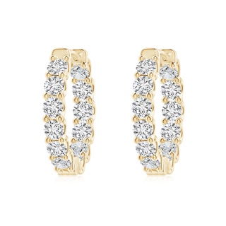 2.5mm HSI2 Prong-Set Diamond Inside Out Hoop Earrings in 9K Yellow Gold