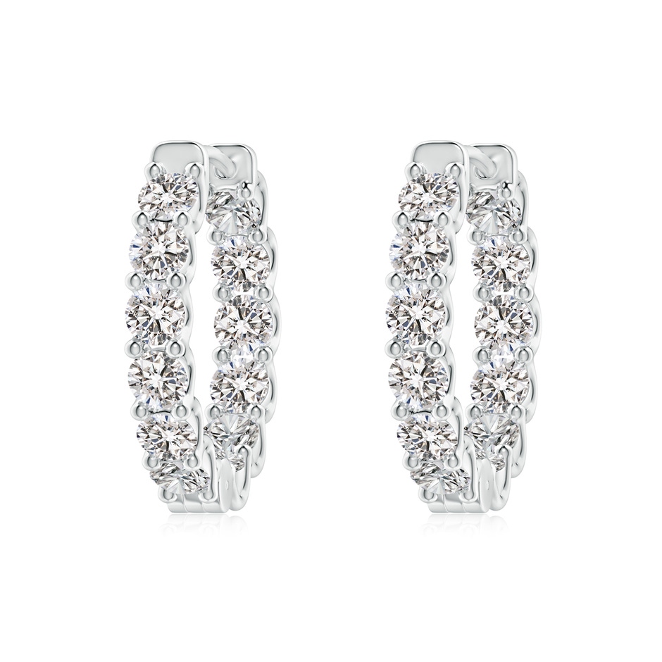 2.5mm IJI1I2 Prong-Set Diamond Inside Out Hoop Earrings in White Gold 