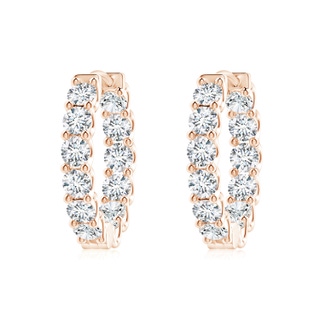 2.7mm GVS2 Prong-Set Diamond Inside Out Hoop Earrings in 10K Rose Gold