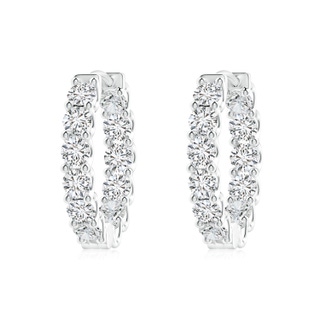 2.7mm HSI2 Prong-Set Diamond Inside Out Hoop Earrings in White Gold