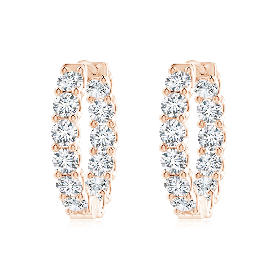 3.2mm GVS2 Prong-Set Diamond Inside Out Hoop Earrings in Rose Gold 