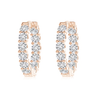 3.2mm HSI2 Prong-Set Diamond Inside Out Hoop Earrings in 10K Rose Gold