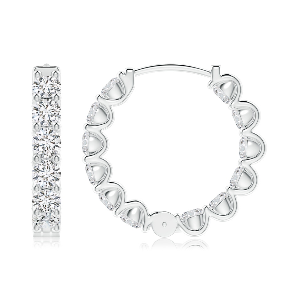 3.2mm HSI2 Prong-Set Diamond Inside Out Hoop Earrings in P950 Platinum side 199