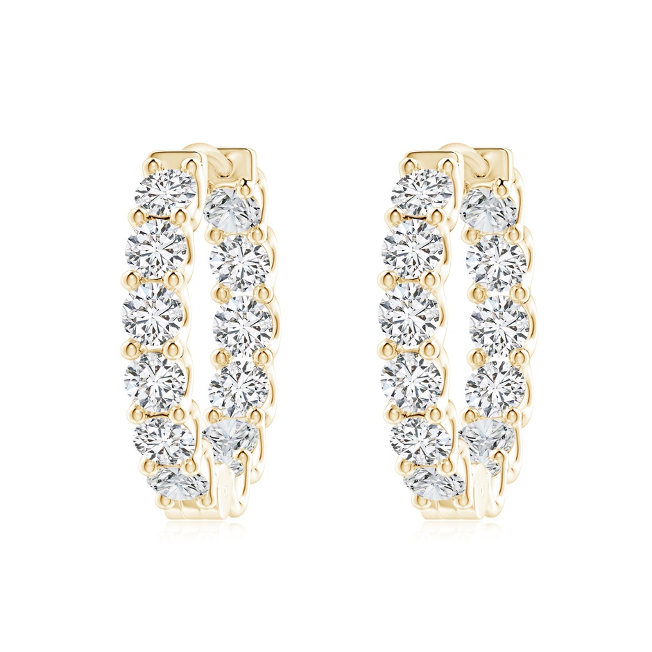 3.2mm HSI2 Prong-Set Diamond Inside Out Hoop Earrings in Yellow Gold 