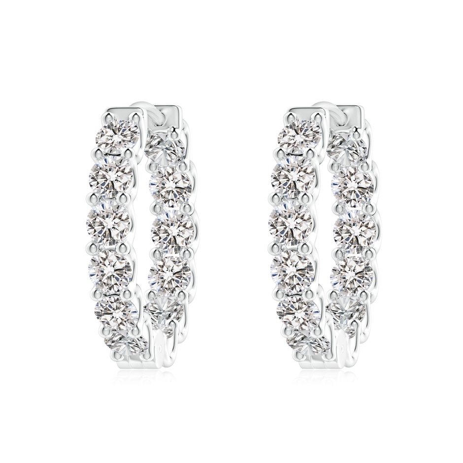 3.2mm IJI1I2 Prong-Set Diamond Inside Out Hoop Earrings in White Gold 