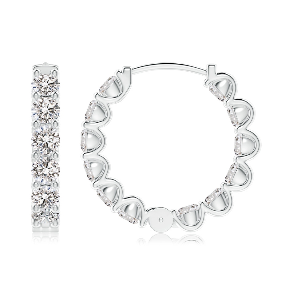 3.2mm IJI1I2 Prong-Set Diamond Inside Out Hoop Earrings in White Gold side 199