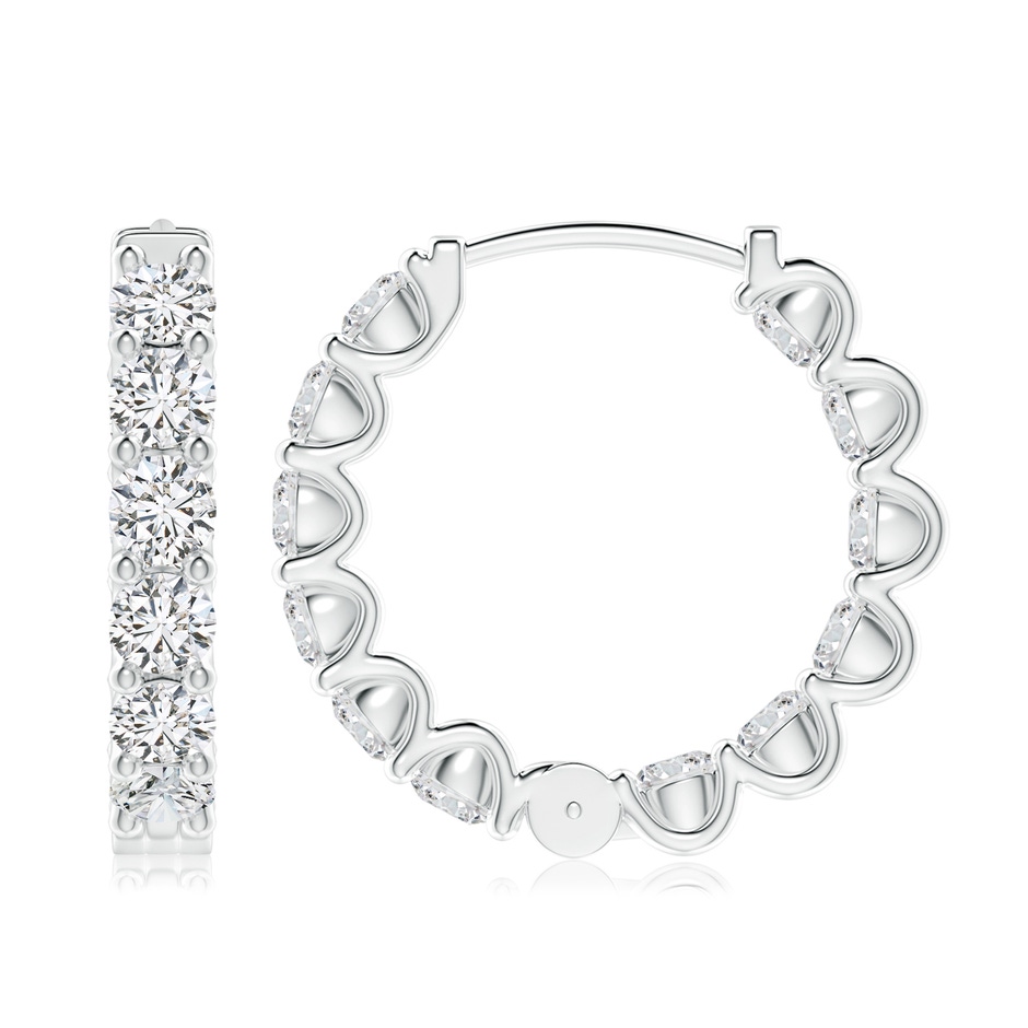 3.75mm HSI2 Prong-Set Diamond Inside Out Hoop Earrings in P950 Platinum side 199