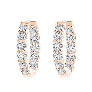 3.75mm HSI2 Prong-Set Diamond Inside Out Hoop Earrings in Rose Gold