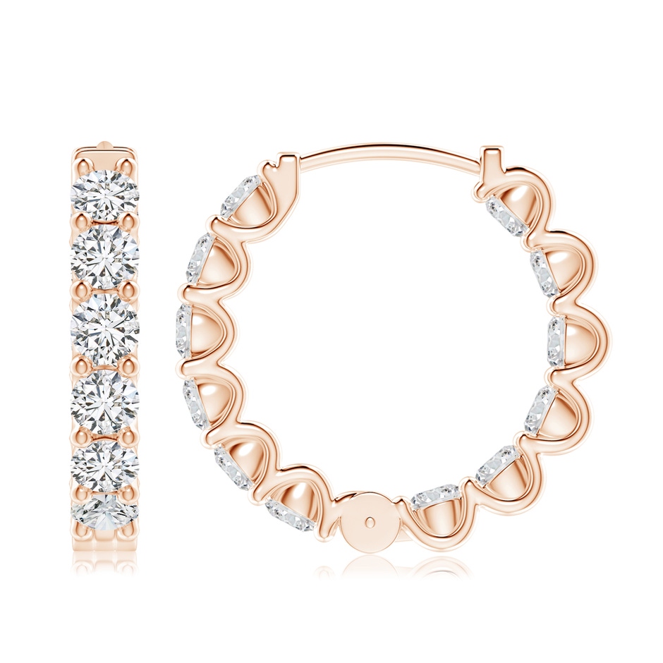 3.75mm HSI2 Prong-Set Diamond Inside Out Hoop Earrings in Rose Gold side 199