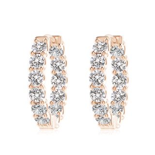 3.75mm IJI1I2 Prong-Set Diamond Inside Out Hoop Earrings in Rose Gold