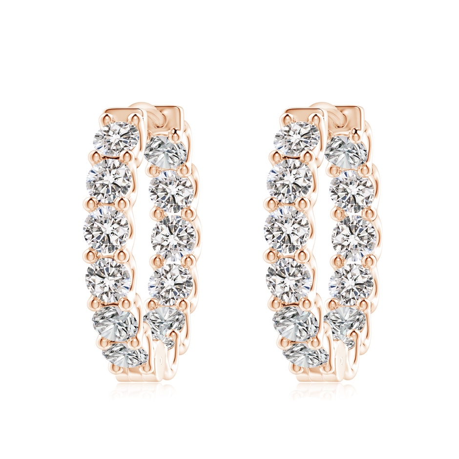 3.75mm IJI1I2 Prong-Set Diamond Inside Out Hoop Earrings in Rose Gold 