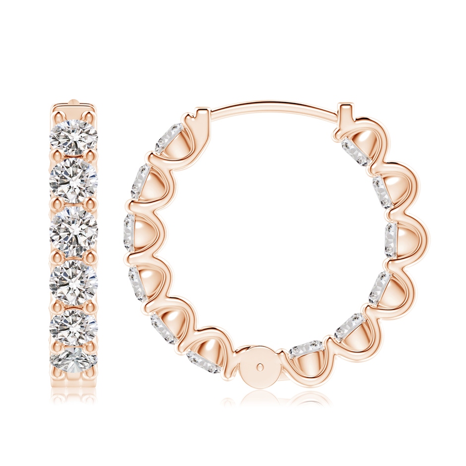 3.75mm IJI1I2 Prong-Set Diamond Inside Out Hoop Earrings in Rose Gold side 199