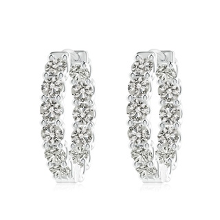 3.75mm KI3 Prong-Set Diamond Inside Out Hoop Earrings in P950 Platinum