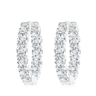 4.2mm GVS2 Prong-Set Diamond Inside Out Hoop Earrings in P950 Platinum