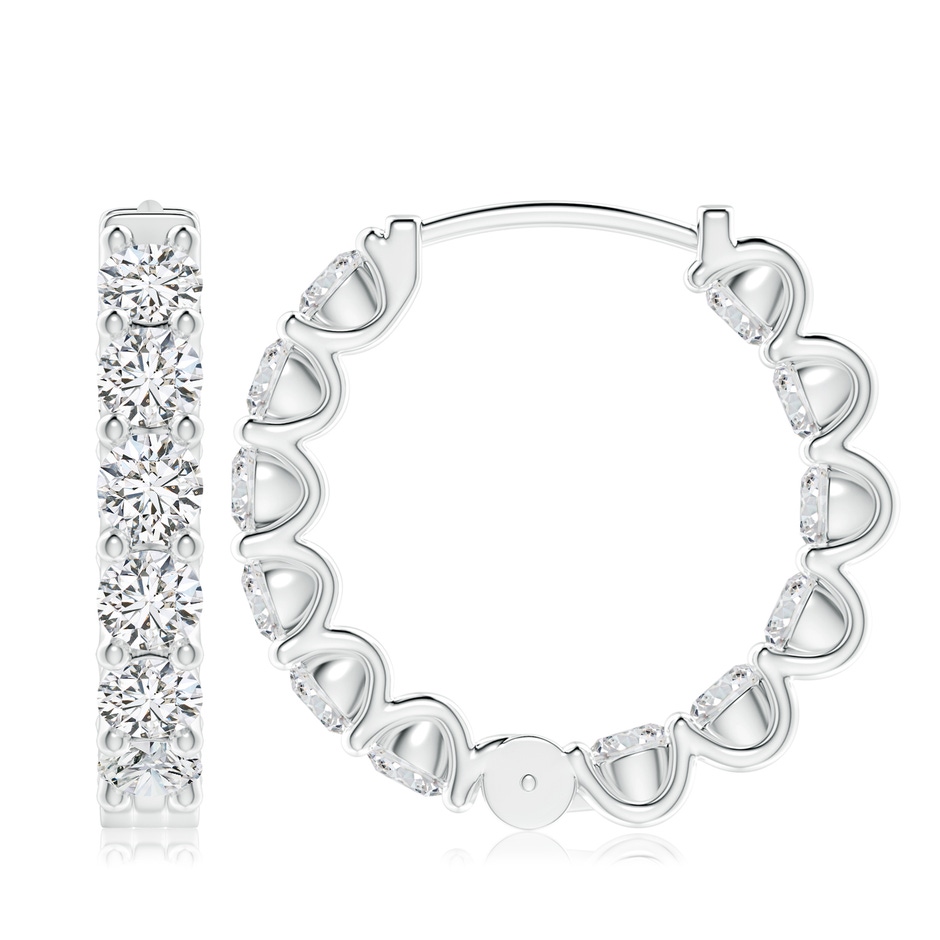4.2mm HSI2 Prong-Set Diamond Inside Out Hoop Earrings in P950 Platinum side 199