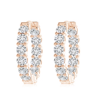 4.2mm HSI2 Prong-Set Diamond Inside Out Hoop Earrings in Rose Gold