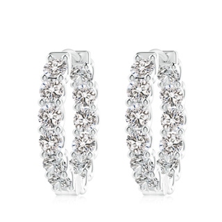 4.2mm IJI1I2 Prong-Set Diamond Inside Out Hoop Earrings in P950 Platinum