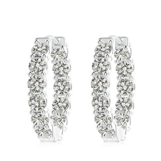 4.2mm KI3 Prong-Set Diamond Inside Out Hoop Earrings in P950 Platinum