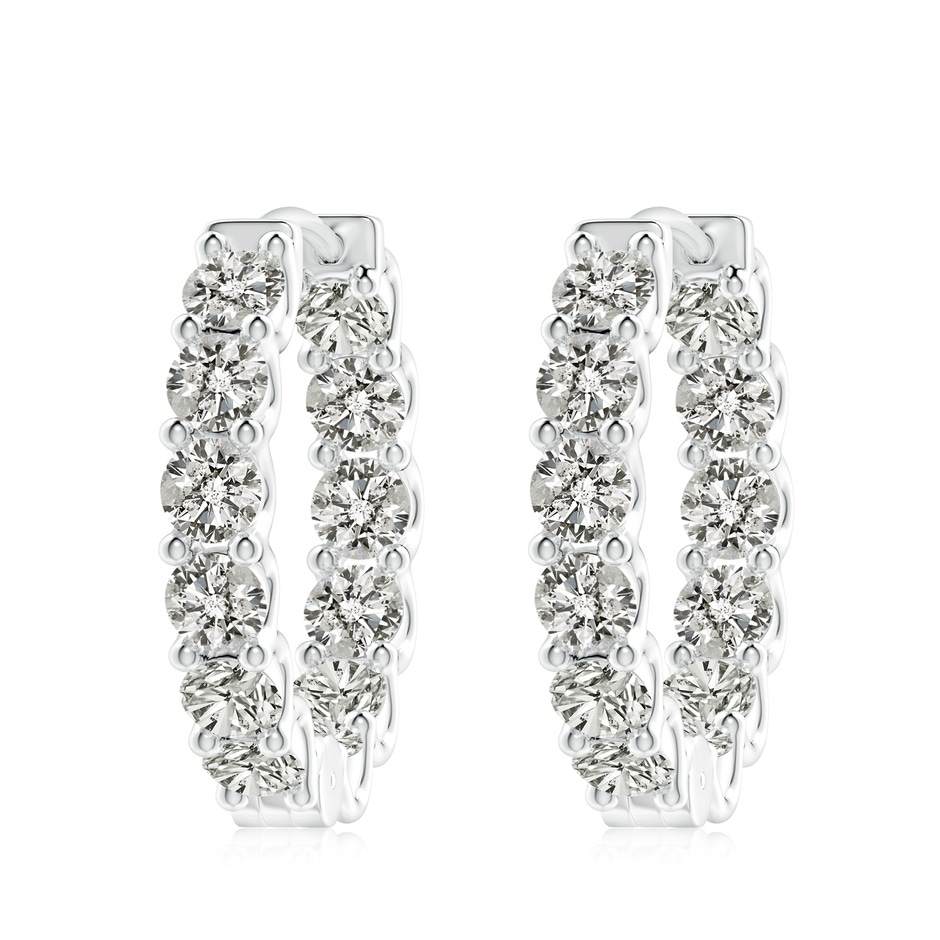 4.2mm KI3 Prong-Set Diamond Inside Out Hoop Earrings in P950 Platinum 