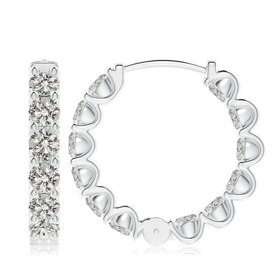 4.2mm KI3 Prong-Set Diamond Inside Out Hoop Earrings in P950 Platinum side 199