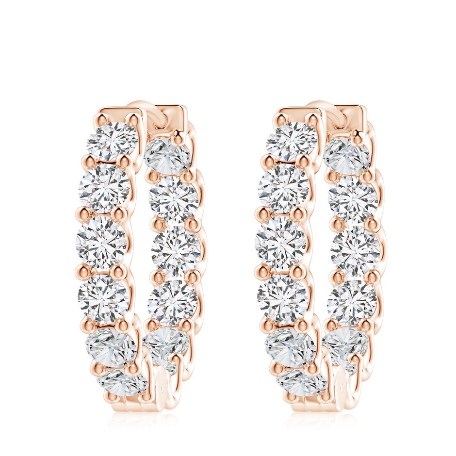 4.5mm HSI2 Prong-Set Diamond Inside Out Hoop Earrings in Rose Gold 