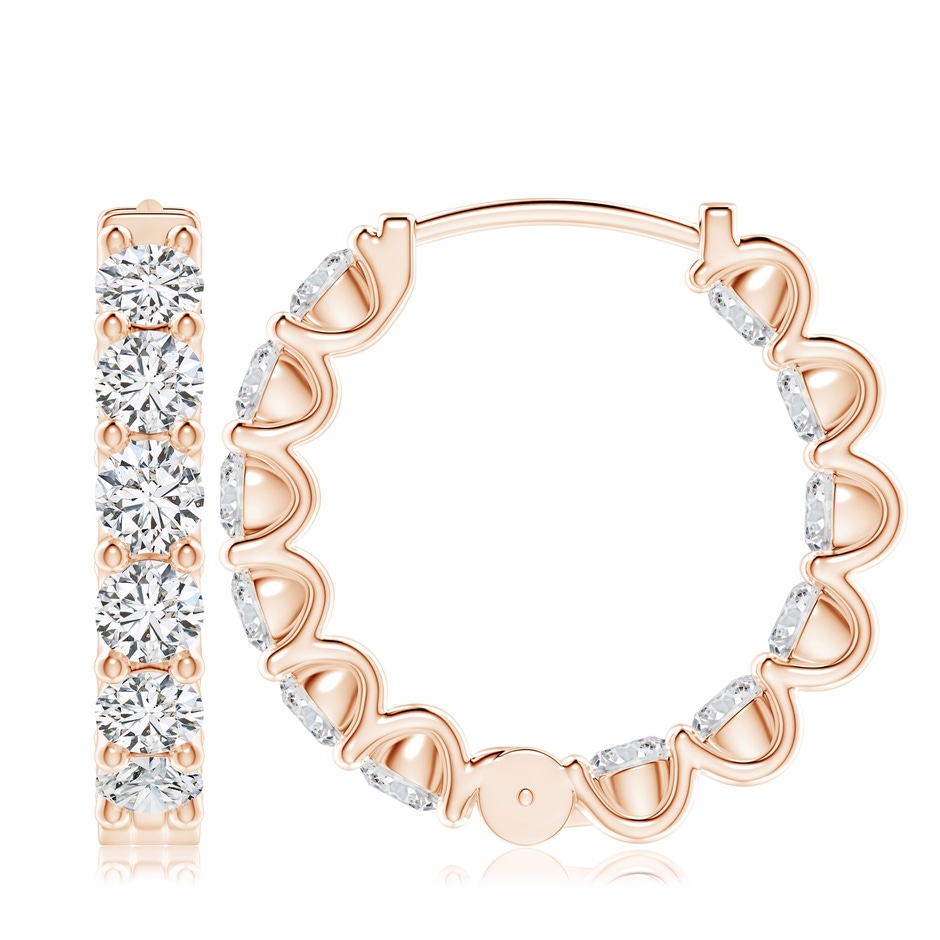 4.5mm HSI2 Prong-Set Diamond Inside Out Hoop Earrings in Rose Gold side 199