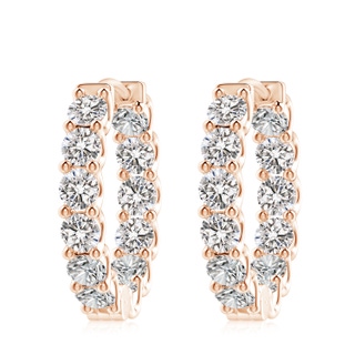 4.5mm IJI1I2 Prong-Set Diamond Inside Out Hoop Earrings in 10K Rose Gold