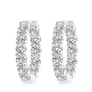 4.5mm IJI1I2 Prong-Set Diamond Inside Out Hoop Earrings in P950 Platinum