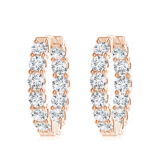 4mm GVS2 Prong-Set Diamond Inside Out Hoop Earrings in 10K Rose Gold