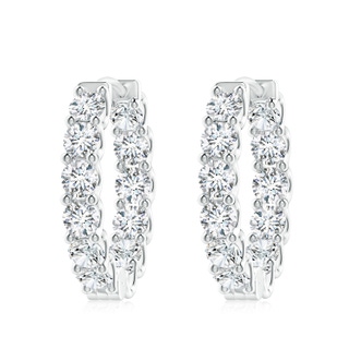 4mm GVS2 Prong-Set Diamond Inside Out Hoop Earrings in P950 Platinum