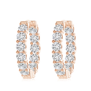 4mm HSI2 Prong-Set Diamond Inside Out Hoop Earrings in 9K Rose Gold