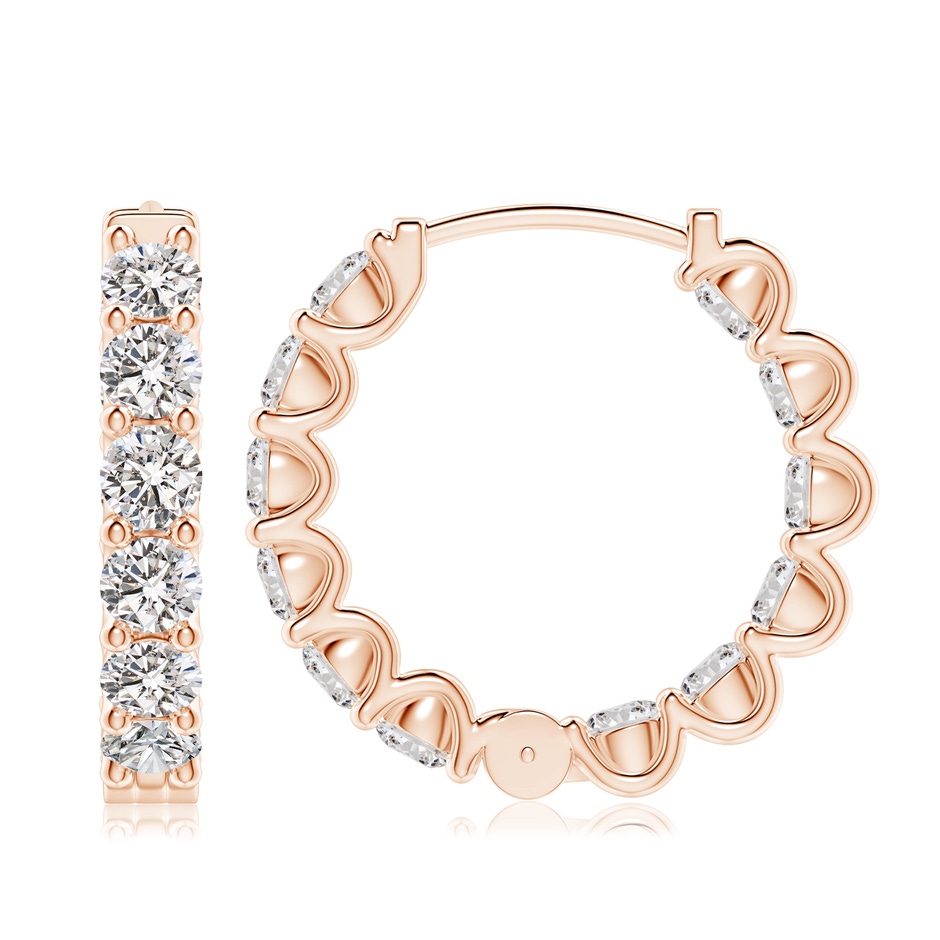 4mm IJI1I2 Prong-Set Diamond Inside Out Hoop Earrings in Rose Gold side 199