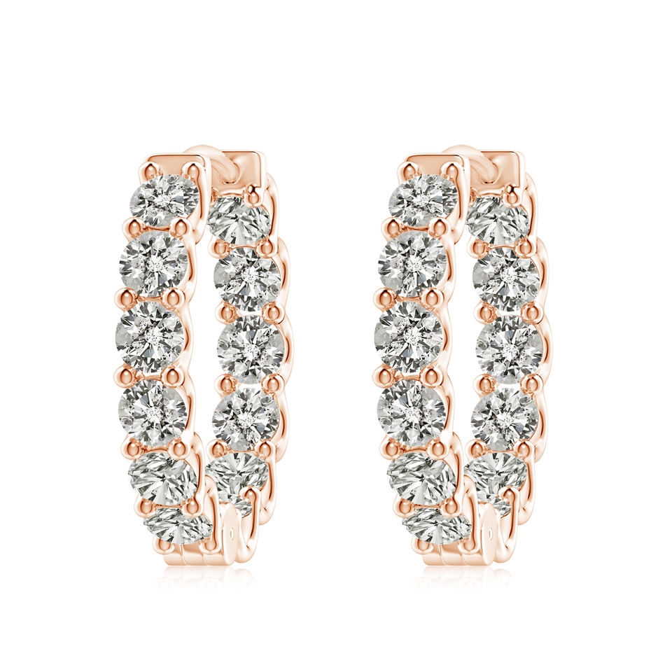 4mm KI3 Prong-Set Diamond Inside Out Hoop Earrings in Rose Gold 