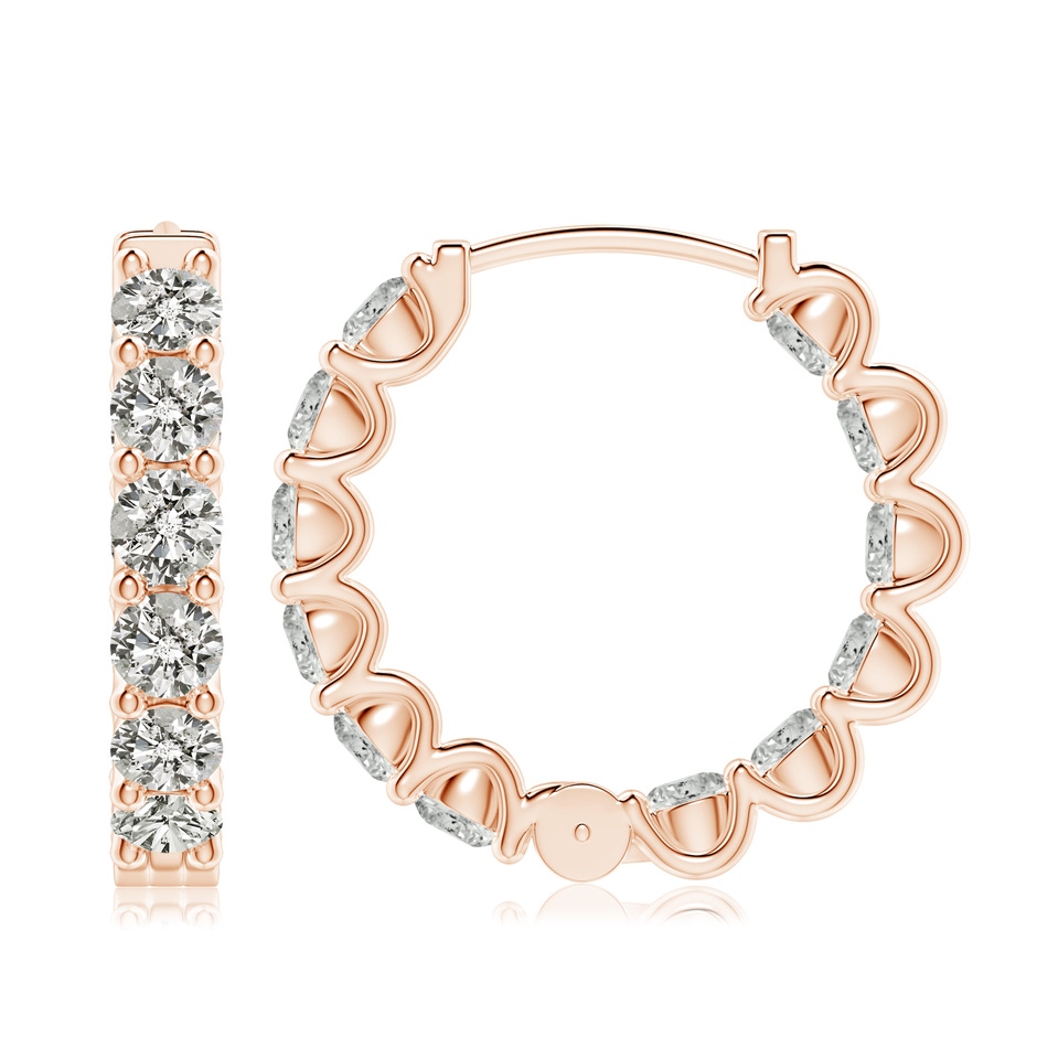 4mm KI3 Prong-Set Diamond Inside Out Hoop Earrings in Rose Gold side 199