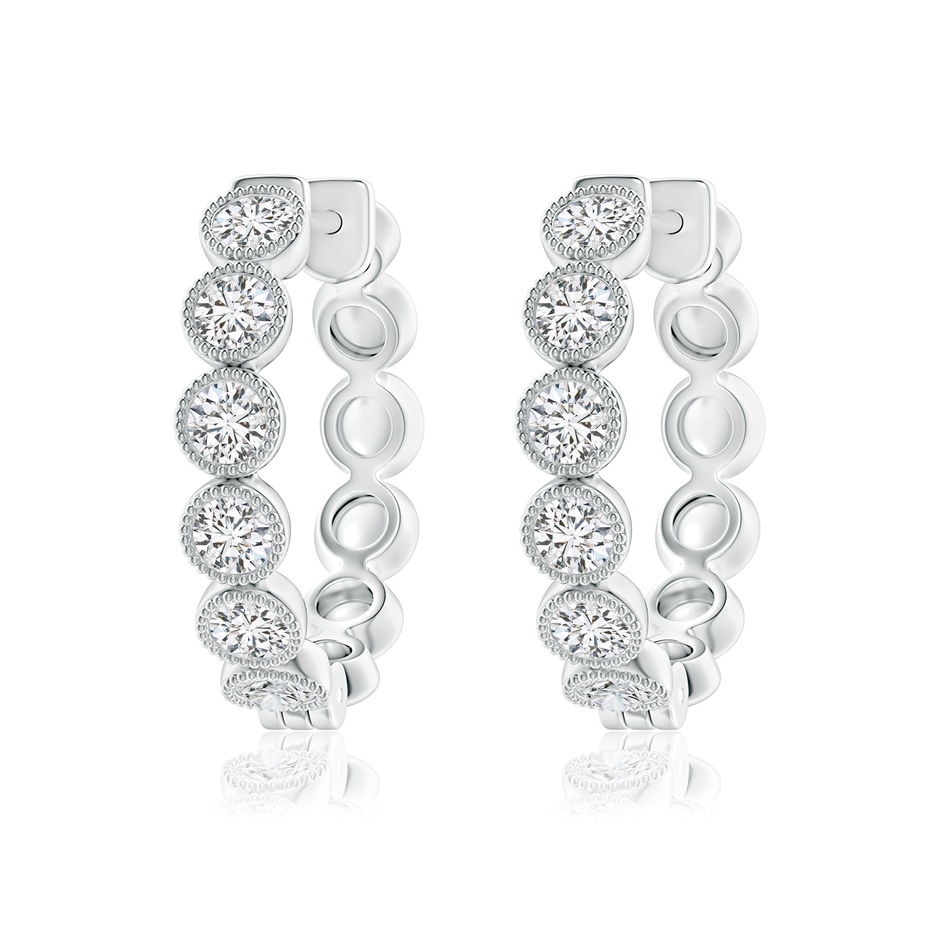 2.75mm HSI2 Bezel-Set Diamond Hoop Earrings with Milgrain in P950 Platinum 