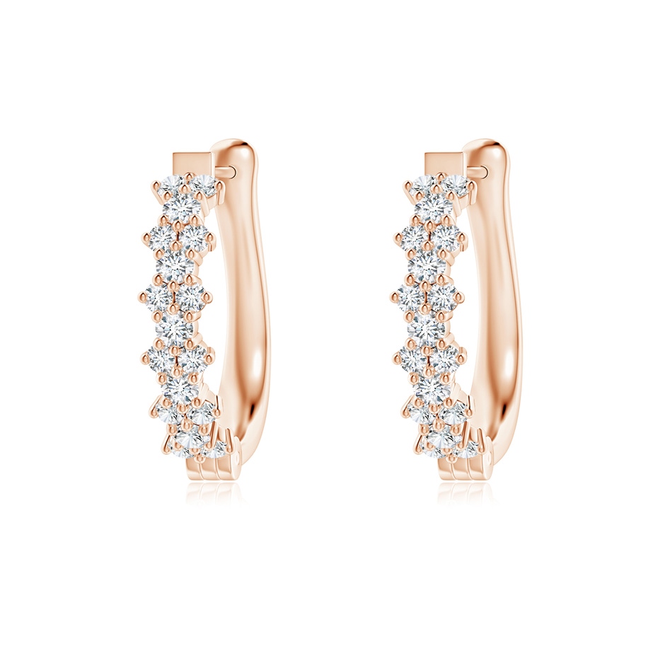 1.8mm GVS2 Diamond Garland Hoop Earrings in Rose Gold 