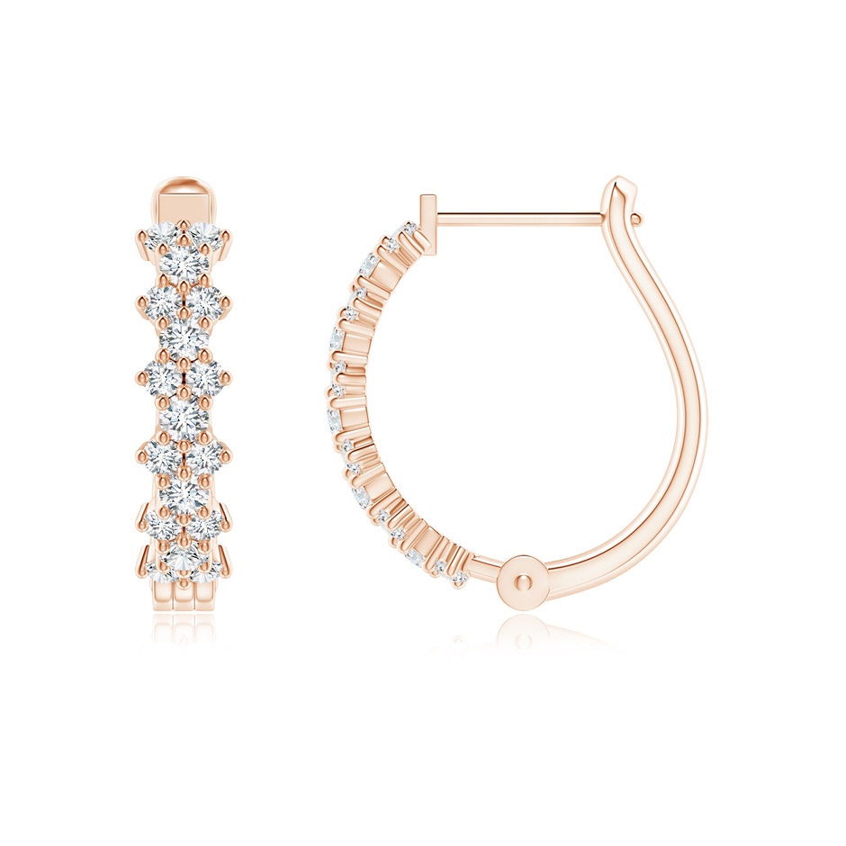 1.8mm GVS2 Diamond Garland Hoop Earrings in Rose Gold Side 1