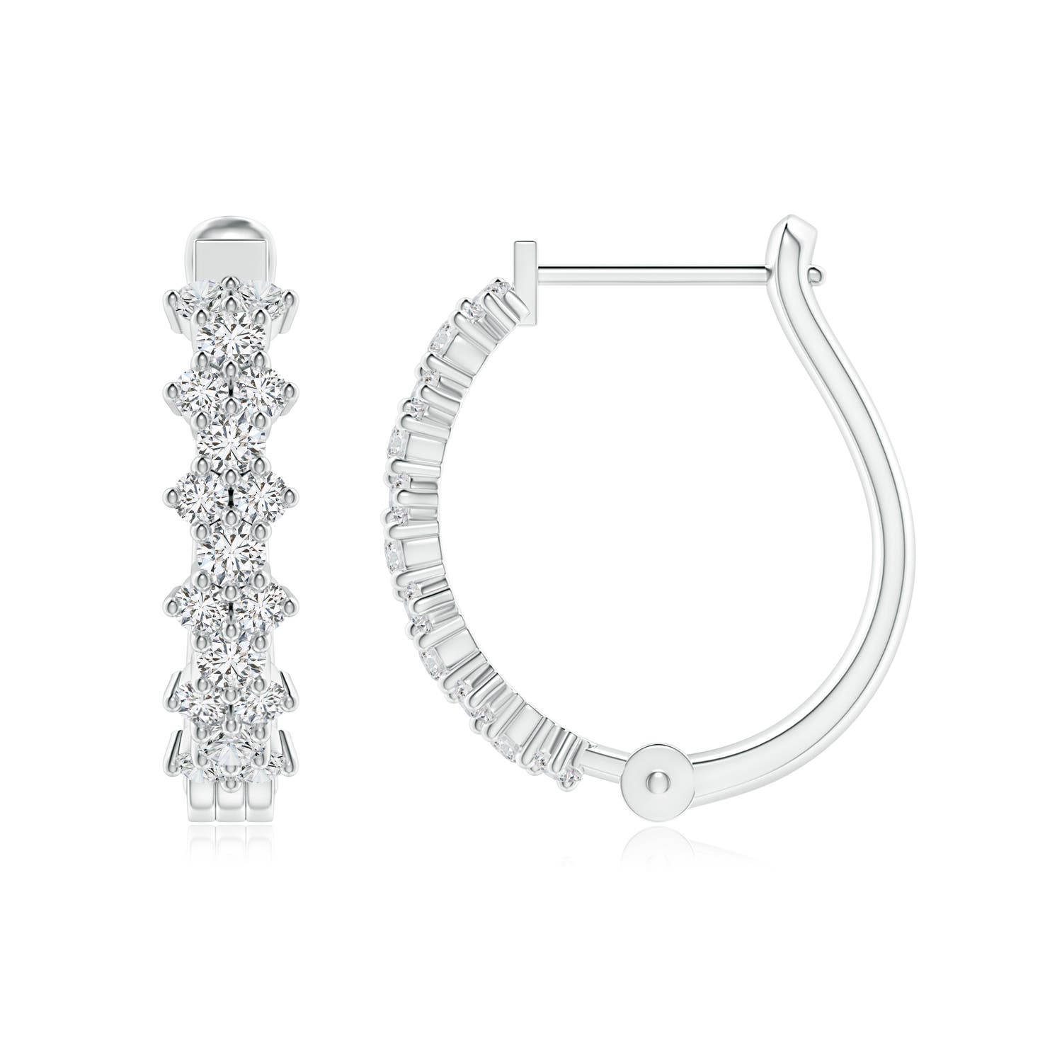 2mm HSI2 Diamond Garland Hoop Earrings in White Gold - side 2