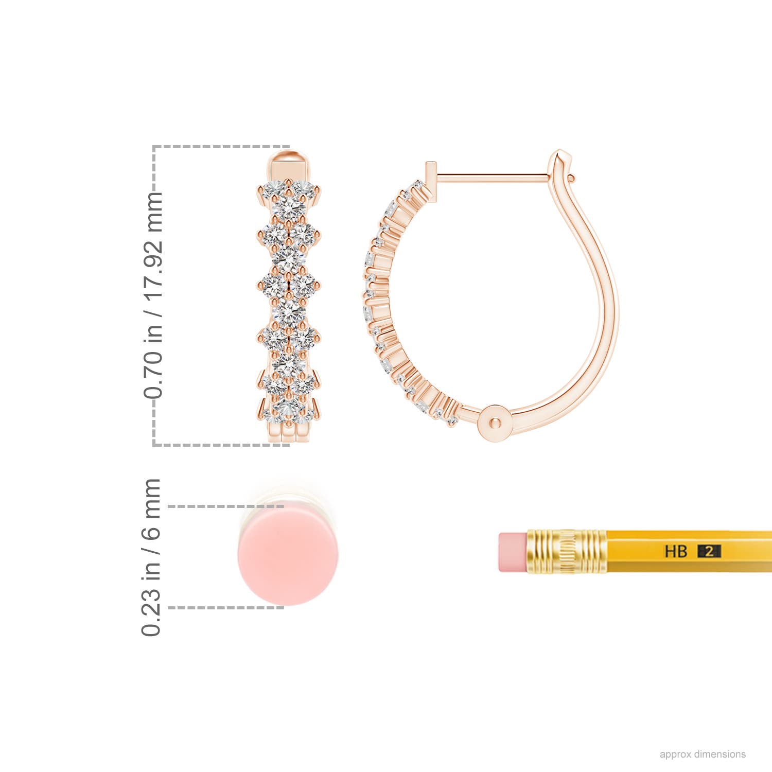 I-J, I1-I2 / 0.73 CT / 14 KT Rose Gold