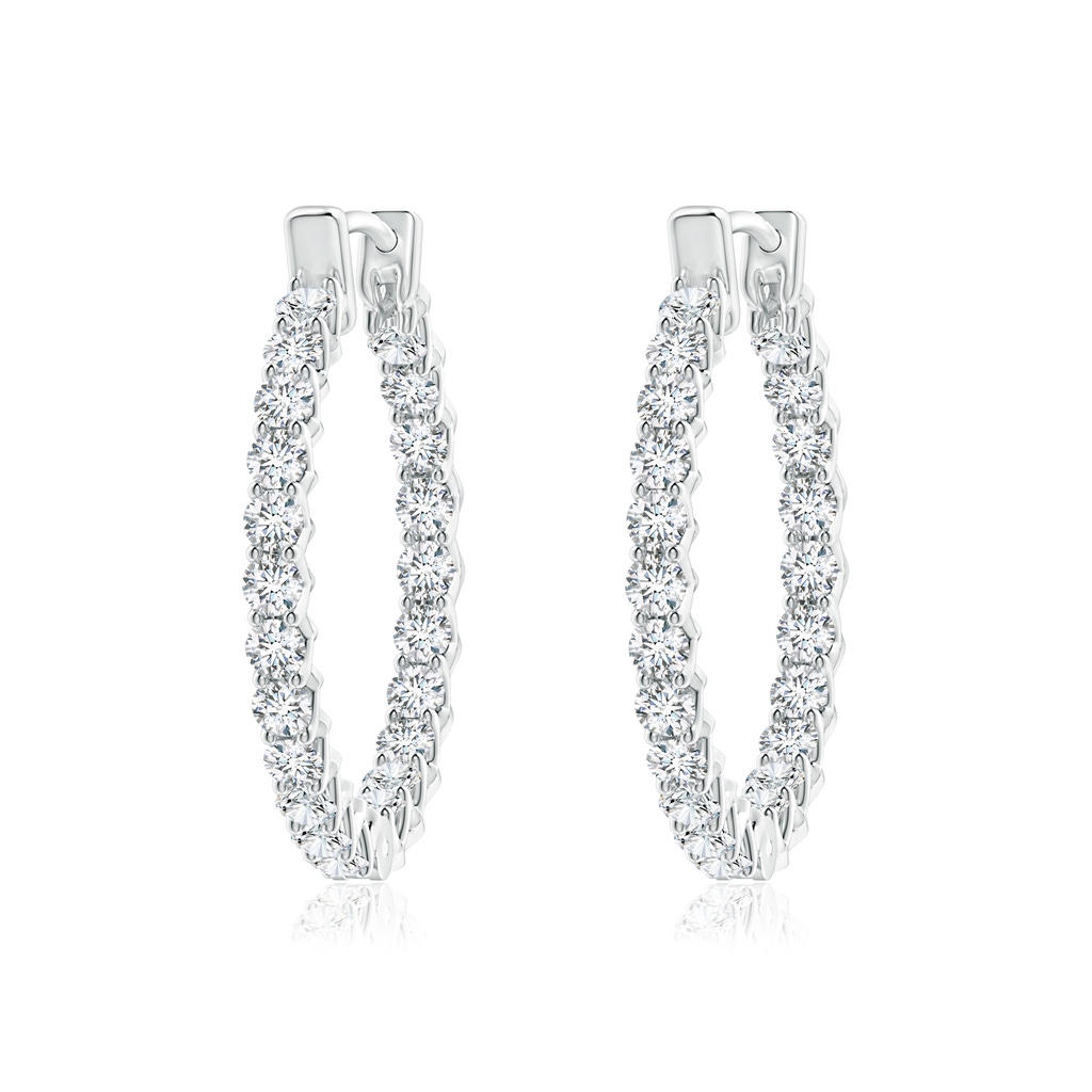 1.65mm GVS2 Diamond Inside Out Eternity Hoop Earrings in P950 Platinum